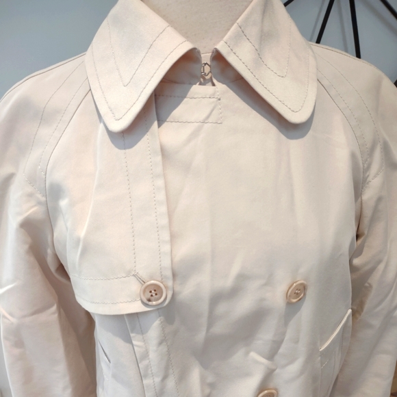 Moschino Aeffe Spa reversible khaki/pink patterned silk jacket 8 EUC $1300 - Picture 11 of 15